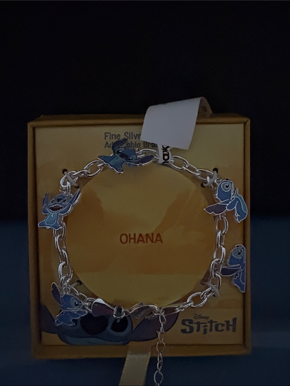 Disney Stitch Ohana Charm Bracelet - Blue and Purple Enamel